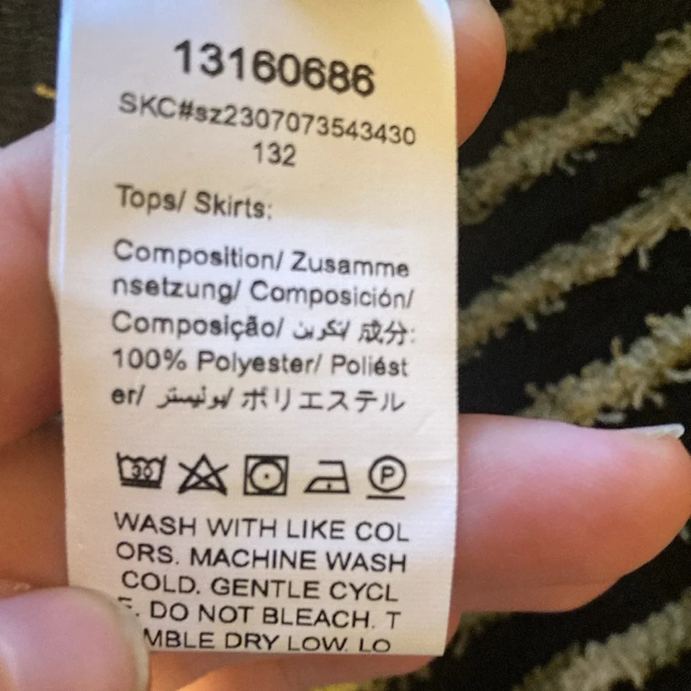 SHEIN ICON Striped One Shoulder Drawstring Side Crop Top & Skirt size M NWT - Picture 15 of 15